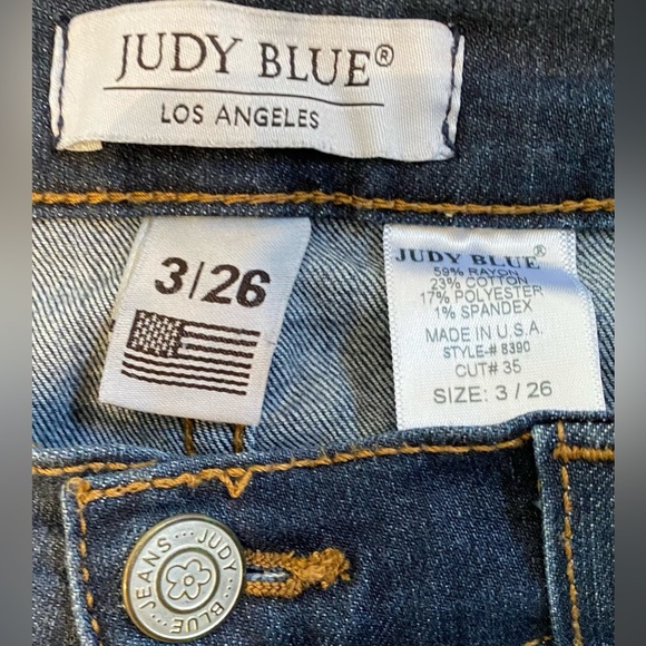 Judy Blue Women’s Size 3/26 Dark Wash Distressed‎ Skinny Stretch Denim Jeans - Picture 9 of 13